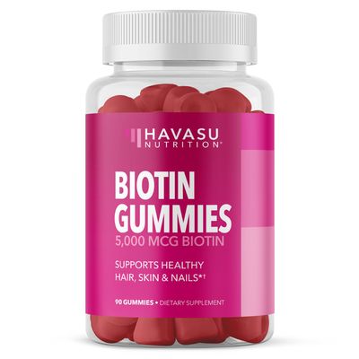 5000mcg Biotin Gummies for Hair, Skin and Nails - Vegan Supplement for Women and Men - GLP-1 Nutritional Support to Promote Lucious Locks and Radiant Skin - Vitamin B7 - Strawberry Flavor, 90 Count