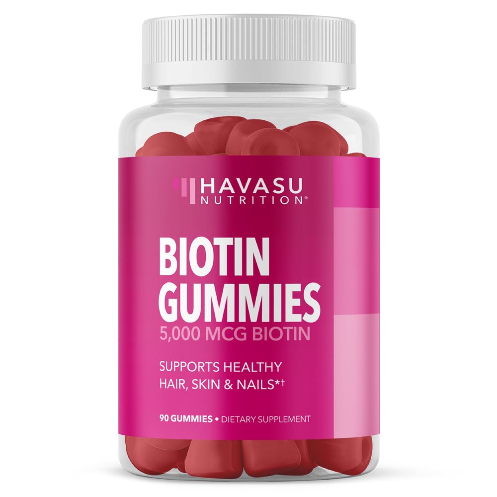 5000mcg Biotin Gummies for Hair, Skin and Nails - Vegan Supplement for Women and Men - GLP-1 Nutritional Support to Promote Lucious Locks and Radiant Skin - Vitamin B7 - Strawberry Flavor, 90 Count