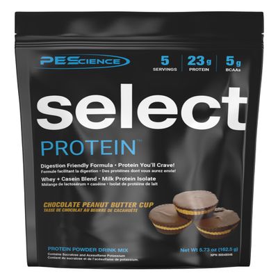 PEScience Select Protein Powder, Whey and Casein Blend, Clean Protein Powder for Women and Men, Low Calorie, Low Carb, Keto Friendly, Gluten Free - Chocolate Peanut Butter Cup - 5 Servings