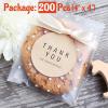 200 Pack DIY Self Adhesive Plastic Transparent Candy Cookie Gift Bag, 4" x 4" Reclosable White Polka Dot Self Sealing Packaging Bags, Chocolate Small Treat Party Birthday Wedding Halloween Christmas view 2