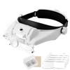 Headset Magnifying Glasses with Light for Jewelry & Close Work - Lighted Head Magnifier Glass Loupe Hands-Free for Eyelash, Watch Repair, Crafts, Reading, 6 Lenses (1.5X to13.0X) view 1
