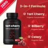 NutraChamps Organic Tart Cherry Extract Capsules 12,000mg - Made from Montmorency Tart Cherry Concentrate, Celery Seed & Bilberry - Uric Acid Cleanse & Joint Support - Vegan Capsules view 3