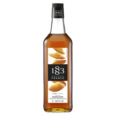 1883 French Madeleine Syrup for Drinks  Premium Flavoring Syrup Made in France, 1 Liter Glass Bottle  Perfect for Coffee, Lattes, Cocktails, and Desserts