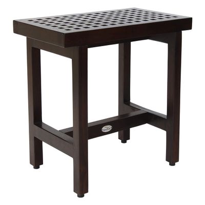 AquaTeak (Fully Assembled) Patented 24" Grate Lotus Mocha Teak Shower Bench