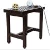 AquaTeak (Fully Assembled) Patented 24" Grate Lotus Mocha Teak Shower Bench view 2