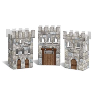 Club Pack Medievil Printed 3-D Castle Favor Boxes, Pack of 36 Favor Boxes