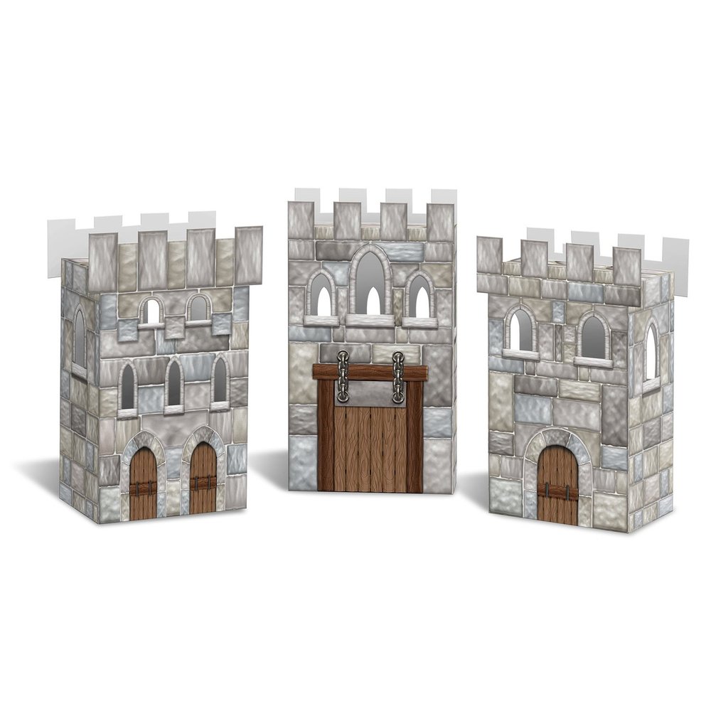 Club Pack Medievil Printed 3-D Castle Favor Boxes, Pack of 36 Favor Boxes