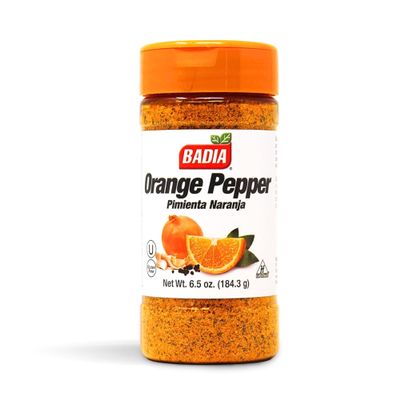Badia Orange Pepper Seasoning, 6.5 oz - Pepper, Garlic & Onion, Zesty Citrus Blend for Chicken, Seafood & Vegetables