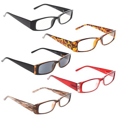 LUR READING GLASSES 5 pack Include Sun Readers +1.25