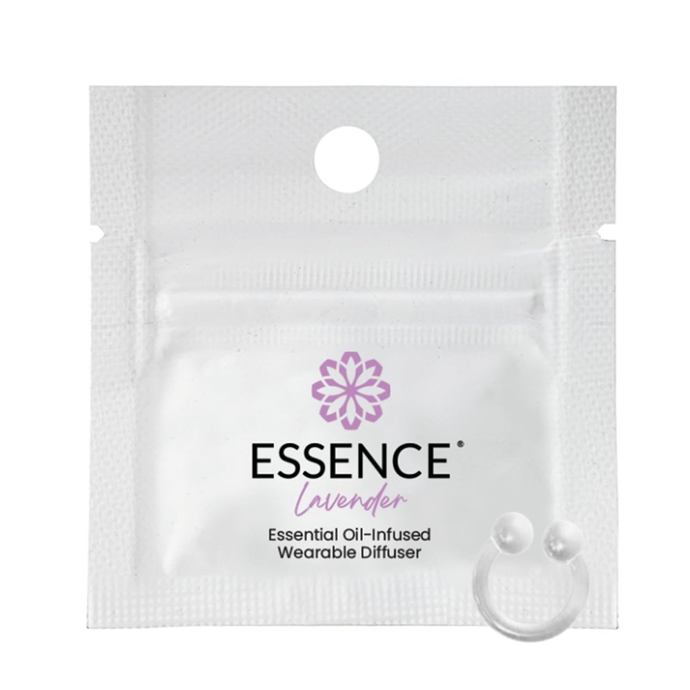 Essence Wearable Aromatherapy Nasal Diffuser Lavender Essential Oil Nose Ring Silicone Inhaler for Stress & Mood Support - Made in USA & Travel-Friendly