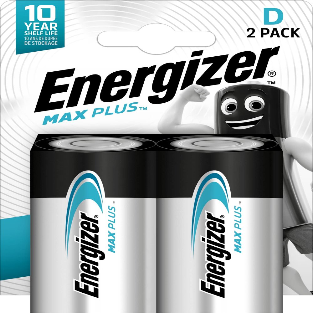Energizer E301323900 Max Plus Mono (D) 2pcs Chrome