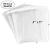 100 Pcs of 3x5 Ultra Clear Resealable Cello/Cellophane Bags Great for Bakery, Candle, Soap, Cookie, Greeting Cards, and more by CuteBox view 2