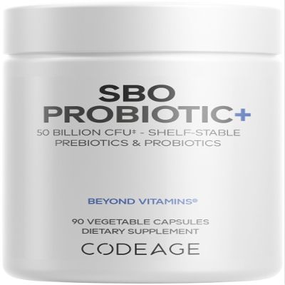 Codeage SBO Probiotics, 50 Billion CFUs Per Serving, Multi Strain Soil Based Organisms Blend and Organic Fermented Botanical Blend, Shelf-Stable, 90 Capsules