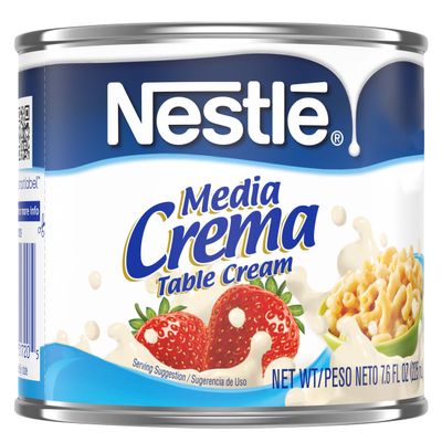 Media Crema Table Cream Cans  Add Rich, Creamy Texture to Sweet and Savory Dishes, Shelf Stable Table Cream,7.6 Fl Oz (Pack of 8)