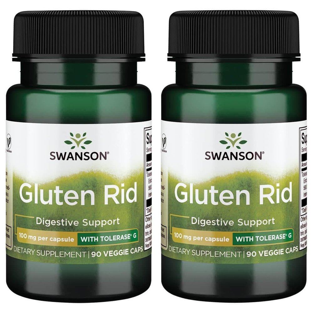 Swanson Gluten Rid with Tolerase G 100 mg 90 Veg Caps (2 Pack)
