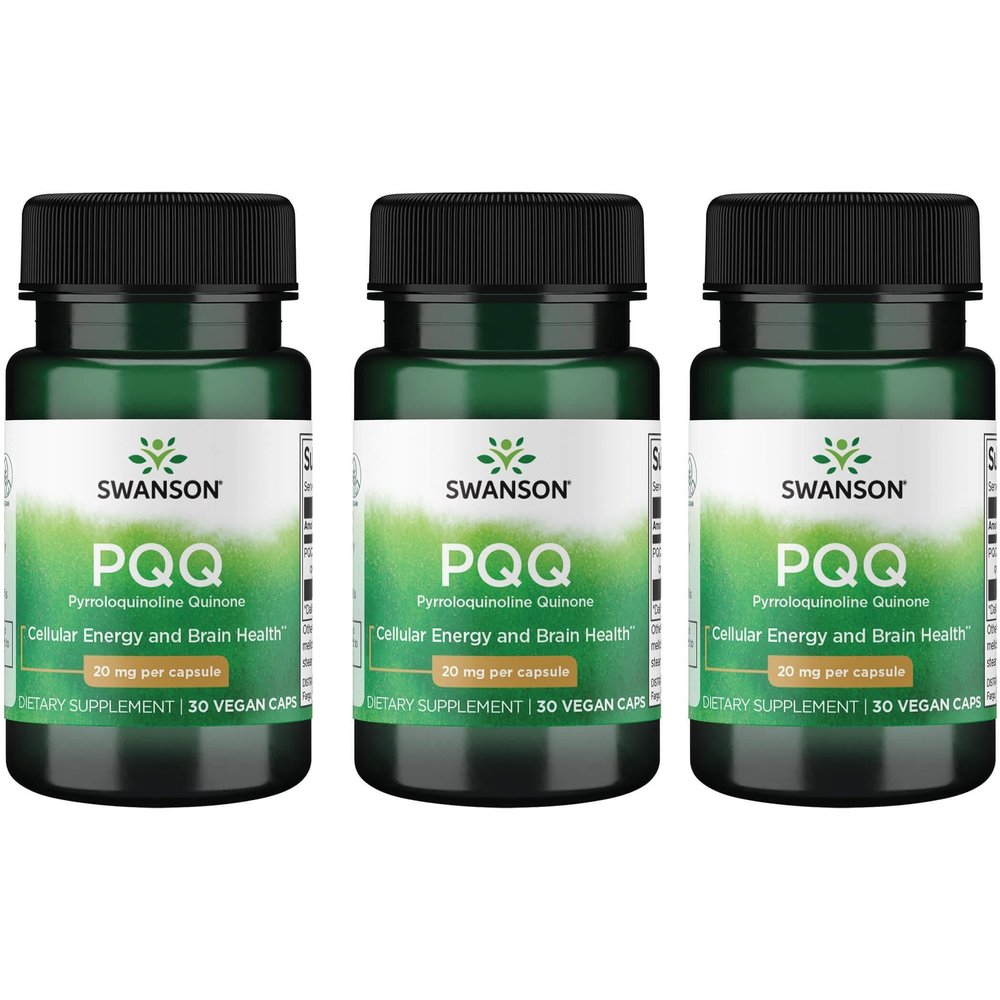 Swanson Pqq Pyrroloquinoline Quinone 20 mg 30 Veg Caps (3 Pack)