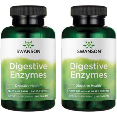 Swanson Digestive Enzymes 180 Tabs (2 Pack)