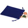 NW Dark Blue Velour Jewelry Pouches With Cord Drawstrings - 4x5.5in. - 100 Pack view 1
