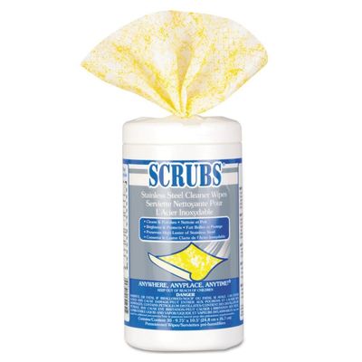Stainless Steel Cleaner Towels, 30/Canister, 6 Canisters/Carton