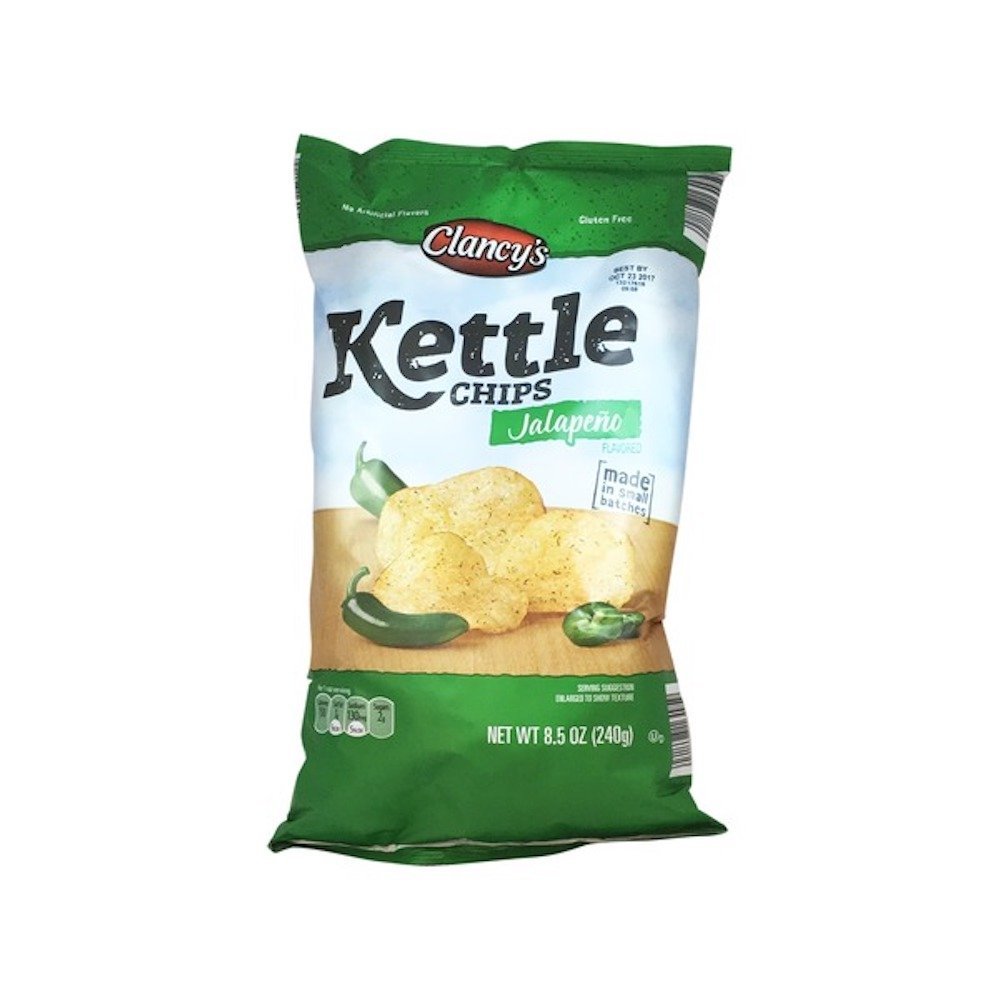 Aldi CLANCY'S Kettle Cooked Potato Chips/Gluten Free/8.5oz bag (Jalapeo, 2 Pack)