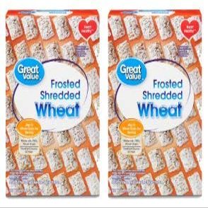 Great Value Cereal, Frosted Shredded Wheat, 24 Oz (Pack of 2)