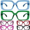 LUR Huge Metalless Screwless Spring Hinges Readers for Women 6 Pack Ladies Oversized Reading Glasses +3.25 view 1