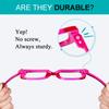 LUR Huge Metalless Screwless Spring Hinges Readers for Women 6 Pack Ladies Oversized Reading Glasses +3.25 view 2