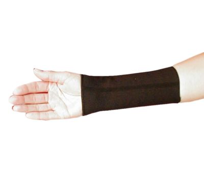 Alpha Medical Compression Wrist Sleeve  Soft Elastic Wrist Support Band with NO Thumb Hole for Typing, Weightlifting, Tendonitis, Arthritis, Sprain Pain Relief (Small, Black)