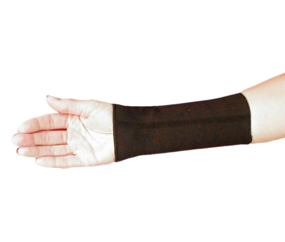 Alpha Medical Compression Wrist Sleeve  Soft Elastic Wrist Support Band with NO Thumb Hole for Typing, Weightlifting, Tendonitis, Arthritis, Sprain Pain Relief (Small, Black)