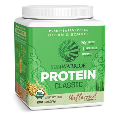 Sunwarrior Brown Rice Protein Powder with Bcaa & Amino Acids Raw Rice Protein Shake Gluten Free Low Carb Dairy Free | Plant Based Classic Sprouted Brown Rice Protein Powder Natural 750g
