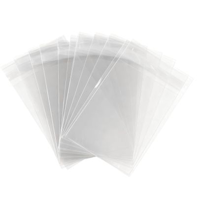 100PCS 4.5" x5.5" Clear Self -Adhesive Cello/Cellophane Treat Bag for Food Storage Bakery Candle Soap Bakery Cookie Gift Packing Party Favors