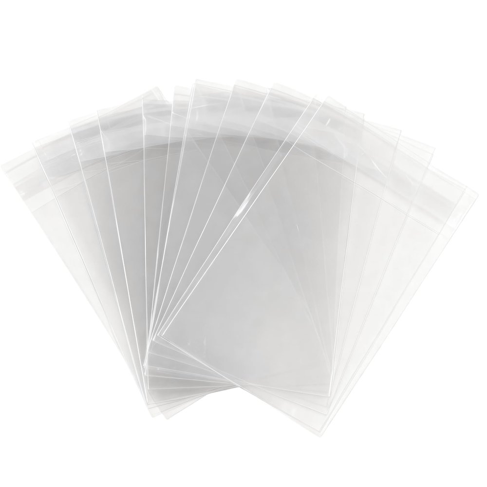 100PCS 4.5" x5.5" Clear Self -Adhesive Cello/Cellophane Treat Bag for Food Storage Bakery Candle Soap Bakery Cookie Gift Packing Party Favors