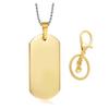LiFashion LF 316L Stainless Steel Sos Emergency ICE EPILEPSY Medical Alert ID Dog Tag Pendant Necklace Caduceus Keychain for Men Women Gold view 2