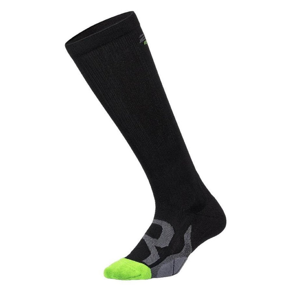2XU Recovery Compression Socks, Small, Black/Grey