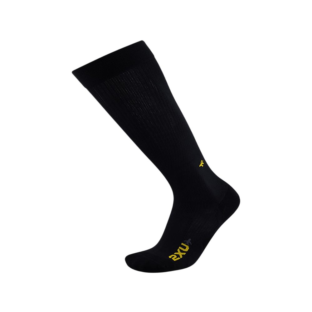 2XU Flight Compression Socks, Black/Black, Large 1