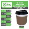 100 Pack - 10 oz Disposable White Paper Coffee Cups with Black Dome Lids and Protective Corrugated Cup Sleeves - Perfect Disposable Travel Mug for Home, Office, Coffee Shop, Travel, Tea view 2