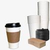 250 Pack - 16 oz Disposable White Paper Coffee Cups with Black Dome Lids and Protective Corrugated Cup Sleeves - Perfect Disposable Travel Mug for Home, Office, Coffee Shop, Travel, Tea view 1