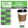 250 Pack - 16 oz Disposable White Paper Coffee Cups with Black Dome Lids and Protective Corrugated Cup Sleeves - Perfect Disposable Travel Mug for Home, Office, Coffee Shop, Travel, Tea view 2
