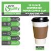 100 Pack - 16 oz Disposable White Paper Coffee Cups with Black Dome Lids and Protective Corrugated Cup Sleeves - Perfect Disposable Travel Mug for Home, Office, Coffee Shop, Travel, Tea view 2