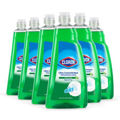 CLOROX 409 Liquid Dish Soap - OXY Powered Dishwashing Liquid Cuts Through Tough Grease FAST Bulk Dishwashing Liquid Soap in Citrus & Sage Scent, 26 Fl Oz (Pack of 6)