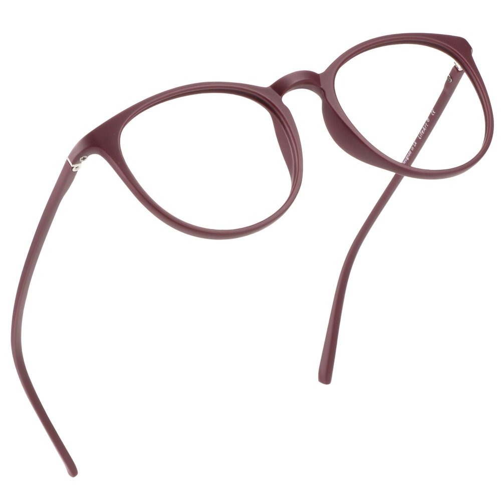 LifeArt Blue Light Blocking Glasses, Anti Eyestrain, Computer Reading Glasses, Gaming Glasses, TV Glasses for Women Men, Anti Glare (Aubergine, 2.00 Magnification)