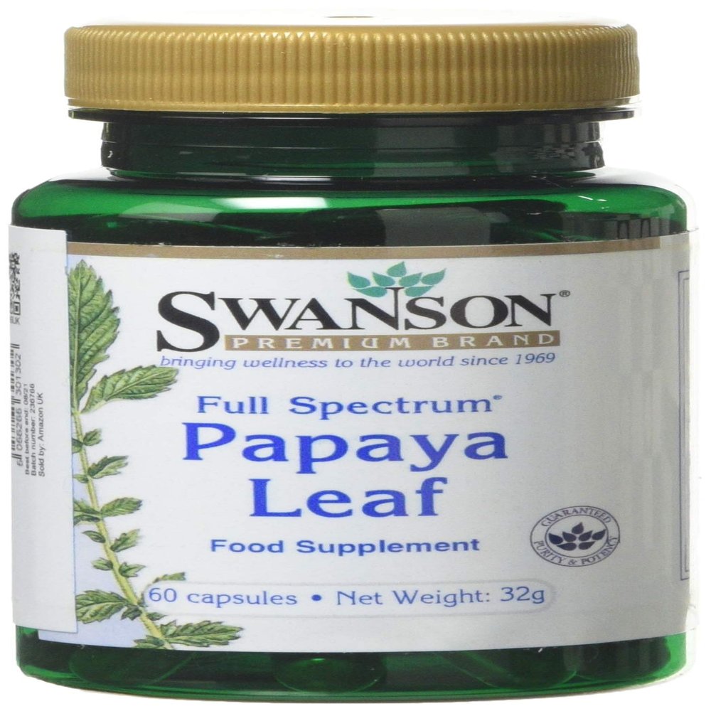 Swanson Full Spectrum Papaya Leaf - Herbal Supplement Promoting Digestive Health & GI Tract Support - Natural Formula Overall Wellness - (60 Capsules, 400mg Each)