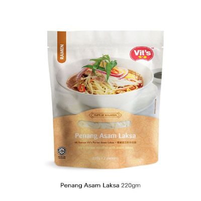 Vit's Penang Ramen Noodles 392g/380g/440g (Asam Laksa 440g, 6 Packs)
