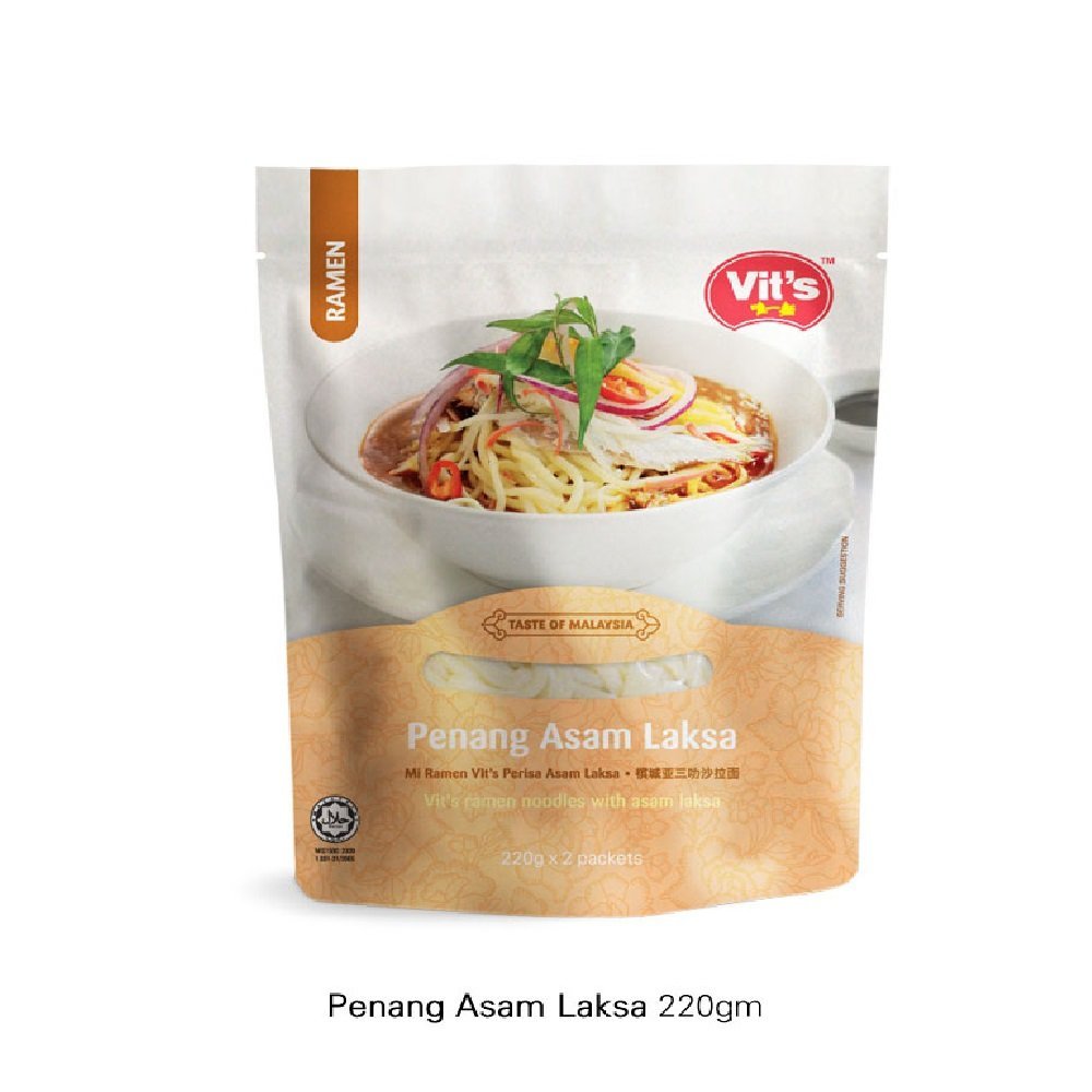 Vit's Penang Ramen Noodles 392g/380g/440g (Asam Laksa 440g, 6 Packs)