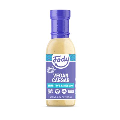 Fody Foods Vegan Caesar Salad Dressing Pack Low Fodmap Certified, Sensitive Recipe, Keto, Gut & IBS Friendly, Non GMO, 8 Ounce, Pack of 4