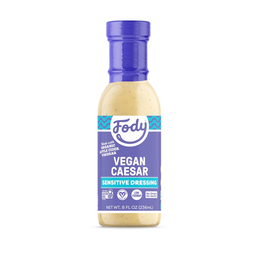 Fody Foods Vegan Caesar Salad Dressing Pack Low Fodmap Certified, Sensitive Recipe, Keto, Gut & IBS Friendly, Non GMO, 8 Ounce, Pack of 4