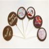 chocolate lollies with edible image (dark chocolate) view 1