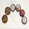 chocolate lollies with edible image (dark chocolate) view 2