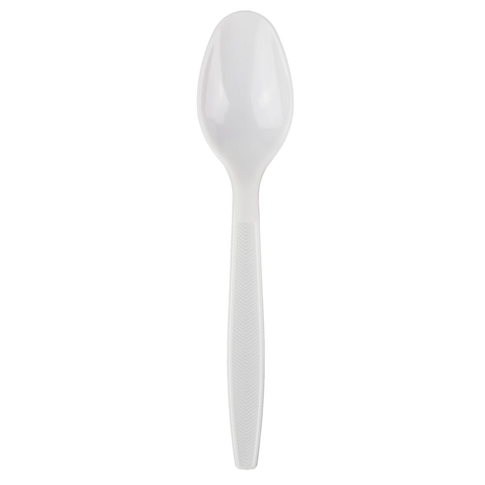 Heavyweight Plastic Spoons, White (w/textured handle) - 1000 count