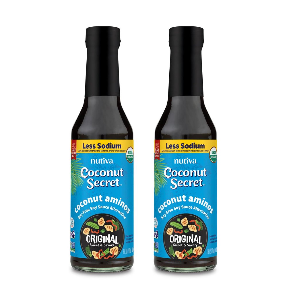 Coconut Secret Organic Liquid Coconut Aminos - Low Sodium Soy Sauce Alternative for Cooking, Dipping, and Marinating - Perfect for Vegan, Keto, and Paleo Diet - 8Oz, 2 Pack